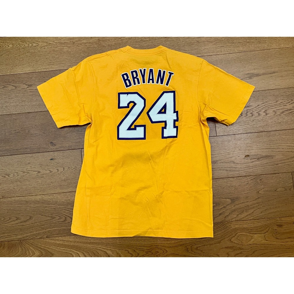 Kobe Bryant LA Lakers #24 Adidas T-Shirt Men's XL Gold Yellow NBA Basketball